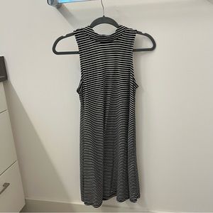 Mini High-Neck Striped Dress